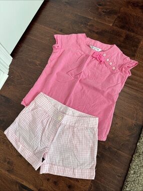 Brooks Brother’s Summer Set Outfit for Little Girls Pink Gingham Plaid Shorts